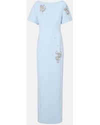 Safiyaa - Abito Lungo Lacin Con Cristalli - Lyst