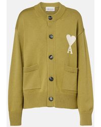 Ami Paris - Ami De Cour Wool And Cotton Cardigan - Lyst