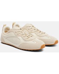 Tory Burch - Field Suede And Leather-Trimmed Sneakers - Lyst