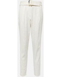 Veronica Beard - Sofia High-Rise Linen-Blend Tapered Pants - Lyst