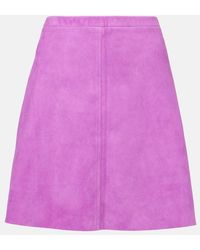 Stouls - Mila Suede Miniskirt - Lyst