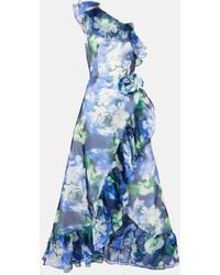 Costarellos - Carmea Floral Silk Organza Maxi Dress - Lyst