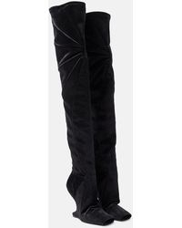 Rick Owens - Cantilever Velvet Over-the-knee Boots - Lyst