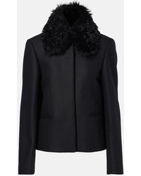 TOTEME - Shearling-Trimmed Wool-Blend Jacket - Lyst