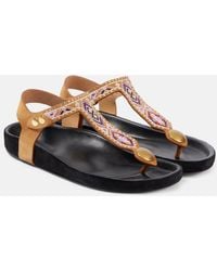 Isabel Marant - Sandales Enore Brodees En Daim - Lyst
