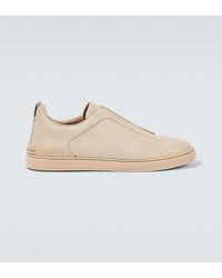 Zegna Cross Midtop Trainers in White for Men