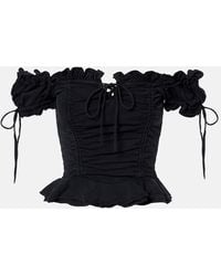 Balenciaga - Gathered Cropped Top - Lyst
