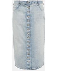 Courreges - Multiflex Denim Midi Skirt - Lyst