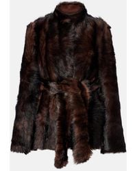 Nour Hammour - Elsa Shearling Wrap Coat - Lyst