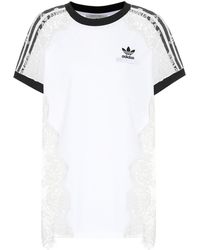 Stella McCartney T-shirt in cotone con pizzo - Bianco