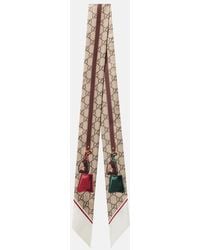 Gucci - Gg Printed Silk Twill Scarf - Lyst
