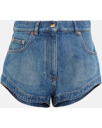 Valentino - Short en jean a taille haute - Lyst