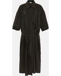 Lemaire - Gathered Silk-blend Shirt Dress - Lyst