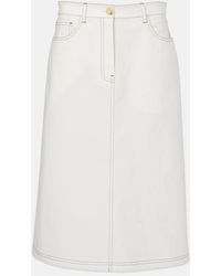 TOTEME - Contrast-Stitching Midi Skirt - Lyst