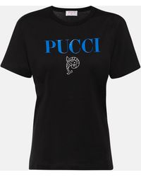 Emilio Pucci - Logo Cotton Jersey T-shirt - Lyst
