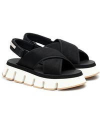 Marni Sandali con platform in canvas - Nero