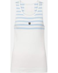 Givenchy - Top in cotone a righe con logo - Lyst