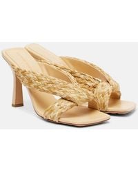 Bottega Veneta - Riva Braided Raffia Mules - Lyst