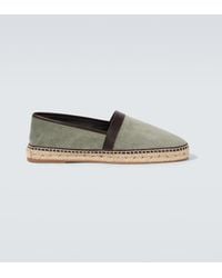 Manolo Blahnik - Nerano Leather-Trimmed Suede Espadrilles - Lyst