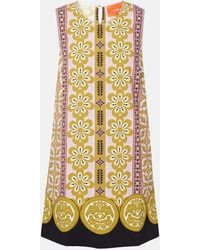 La DoubleJ - Stretch Tunic Printed Satin Minidress - Lyst