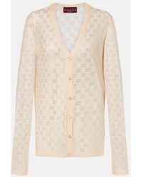 Gucci - Cardigan De Seda Adornado Con Gg - Lyst