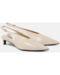 Jil Sander - Leather Slingback Pumps - Lyst