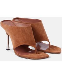 Paris Texas Lorena Animal Print Suede Sandals | Lyst