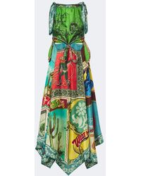 ALÉMAIS - Ace Cutout Printed Silk Midi Dress - Lyst