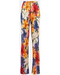 Etro - Floral Pleated Chiffon Pants - Lyst