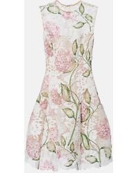 Oscar de la Renta - Floral Embroidered Lace Cocktail Dress - Lyst