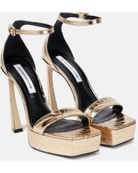 Victoria Beckham - Metallic Leather Platform Sandals - Lyst