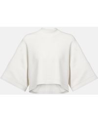 Alaïa - Cropped Cotton And Wool-Blend T-Shirt - Lyst