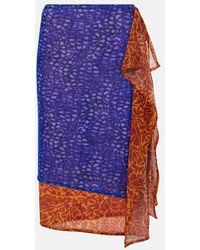 Dries Van Noten - Falda Midi De Malla Estampada - Lyst