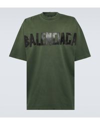 Balenciaga - Tape Cotton-blend Jersey T-shirt - Lyst