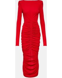 Givenchy - Ruched Crepe Midi Dress - Lyst