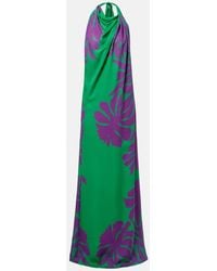 Johanna Ortiz - Halterneck Printed Silk Gown - Lyst