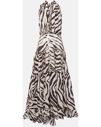 Alexandra Miro - Marie Rose Zebra-Print Cotton Maxi Dress - Lyst