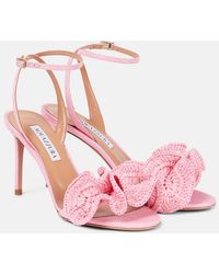 Aquazzura - Noches Tropicales 85 Raffia Sandals - Lyst