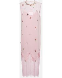 Costarellos - Keeva Embellished Crepe And Lace Midi Dress - Lyst