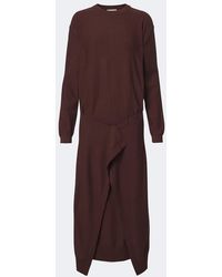 Lemaire - Deconstructed Wool-Blend Midi Dress - Lyst