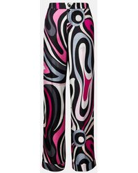 PUCCI - Marmo Silk Twill Straight Pants - Lyst