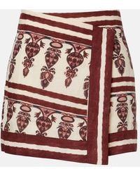 Johanna Ortiz - Printed Linen Wrap Skirt - Lyst