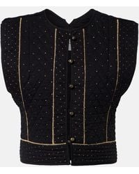 Isabel Marant - Volana Embellished Cropped Cotton Vest - Lyst