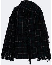 TOTEME - Fringed Checked Wool-Blend Coat - Lyst