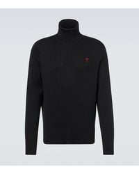 Ami Paris - Pull A Col Roule Ami De Coeur En Laine - Lyst