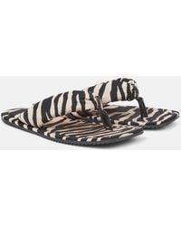 The Attico - Zebra-Print Square Slides - Lyst