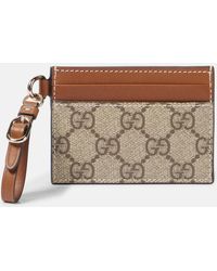 Gucci - Gg Emblem Card Case With Strap - Lyst