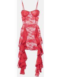 Oséree - Ruffled Lace Bustier Dress - Lyst