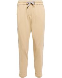 Brunello Cucinelli Embellished Cotton Joggers - Yellow