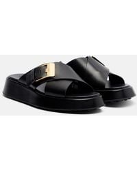 Tod's - Leather Slides - Lyst